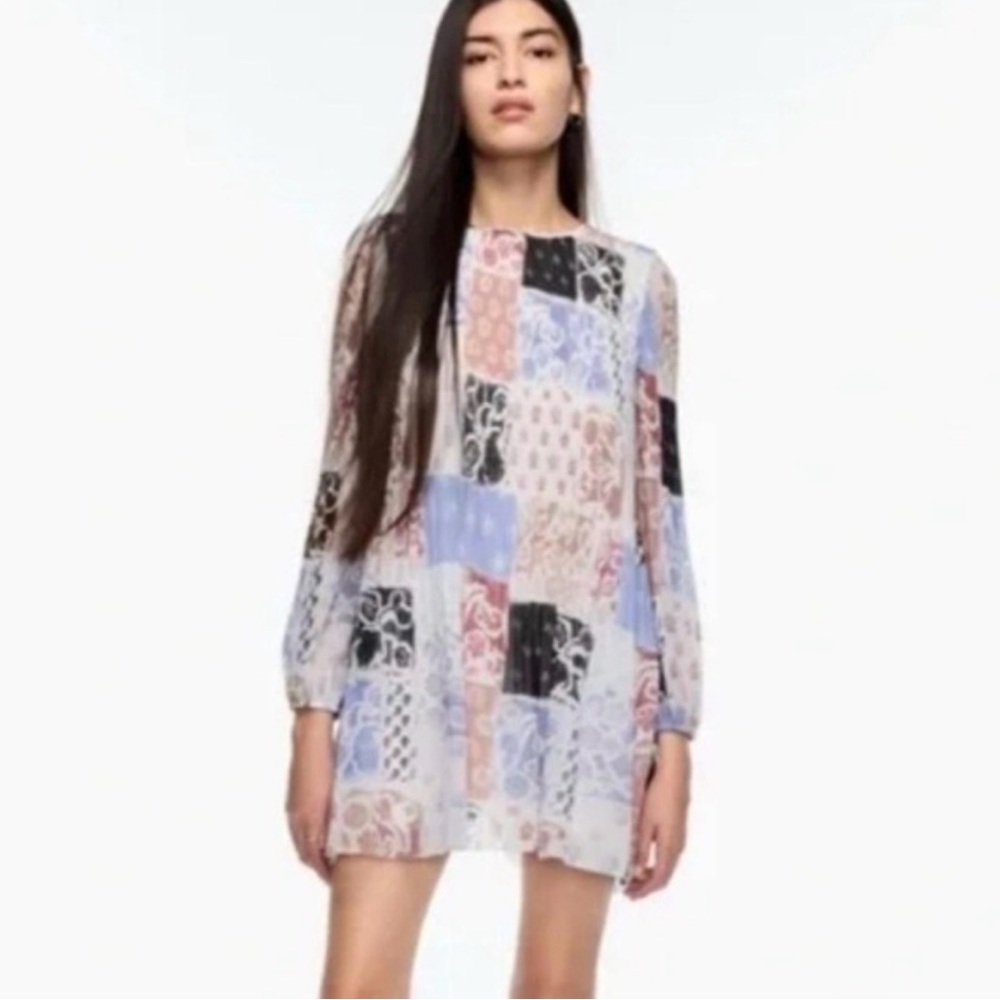 Aritzia Wilfred Daydreamer Patchwork Long Sleeve Dress